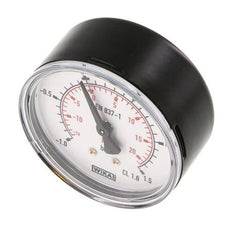 -1..1.5 Bar Druck Manometer hinten Stahl / Messing 63 mm Klasse 1.6