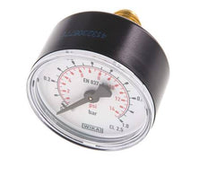 0..4 Bar (0..58 psi) Druck Manometer hinten Kunststoff / Messing 50 mm Klasse 2.5