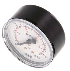 0..1.6 Bar (0..23 psi) Druck Manometer hinten Stahl / Messing 63 mm Klasse 1.6