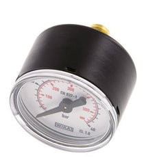 -1..0 bar Druck Manometer hinten Stahl / Messing 50 mm Klasse 1.6