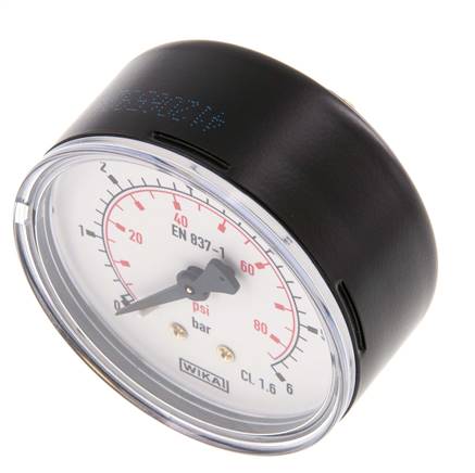 0..6 Bar (0..87 psi) Druck Manometer hinten Stahl / Messing 63 mm Klasse 1.6