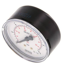 0..6 Bar (0..87 psi) Druck Manometer hinten Stahl / Messing 63 mm Klasse 1.6