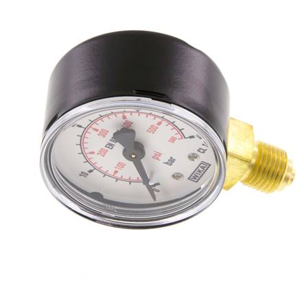 0..40 Bar (0..580 psi) Druck Manometer unter Stahl / Messing 50 mm Klasse 1.6