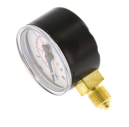 0..40 Bar (0..580 psi) Druck Manometer unter Stahl / Messing 50 mm Klasse 1.6