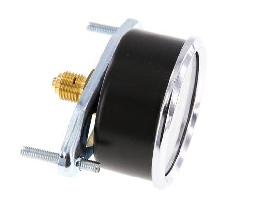 0..0.6 Bar (0..9 psi) Manometer für Schalttafelmontage Stahl/Messing 63 mm Klasse 2.5 (Halterung)