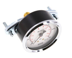 0..0.6 Bar (0..9 psi) Manometer für Schalttafelmontage Stahl/Messing 63 mm Klasse 2.5 (Halterung)