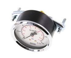 0..0.6 Bar (0..9 psi) Manometer für Schalttafelmontage Stahl/Messing 63 mm Klasse 2.5 (Halterung)