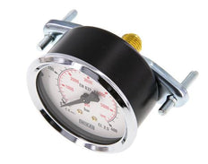 0..400 Bar (0..5802 psi) Schalttafeleinbau-Manometer Stahl/Messing 63 mm Klasse 2.5 (Halterung)