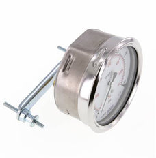 0..40 Bar (0..580 psi) Manometer für Schalttafelmontage Stahl/Messing 100 mm Klasse 1.0 (Halterung)