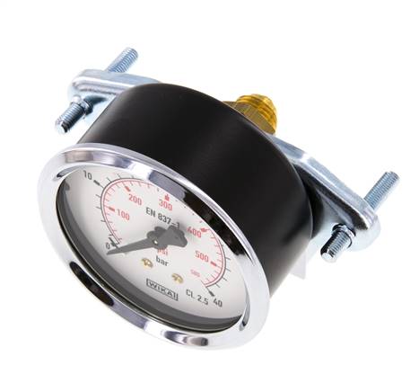 0..40 Bar (0..580 psi) Manometer für Schalttafelmontage Stahl/Messing 63 mm Klasse 2,5 (Halterung)