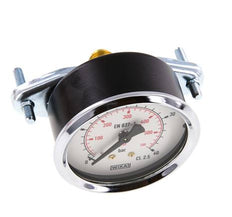 0..40 Bar (0..580 psi) Manometer für Schalttafelmontage Stahl/Messing 63 mm Klasse 2,5 (Halterung)
