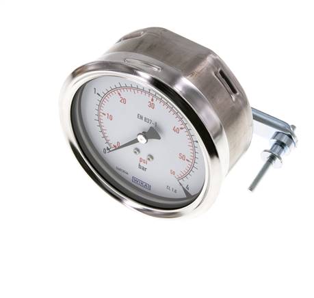 0..4 Bar (0..58 psi) Manometer für Schalttafelmontage Stahl/Messing 100 mm Klasse 1.0 (Halterung)