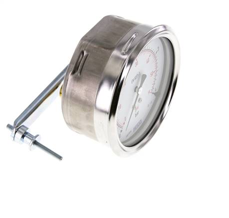 0..4 Bar (0..58 psi) Manometer für Schalttafelmontage Stahl/Messing 100 mm Klasse 1.0 (Halterung)