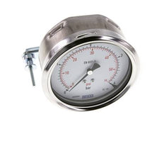 0..4 Bar (0..58 psi) Manometer für Schalttafelmontage Stahl/Messing 100 mm Klasse 1.0 (Halterung)
