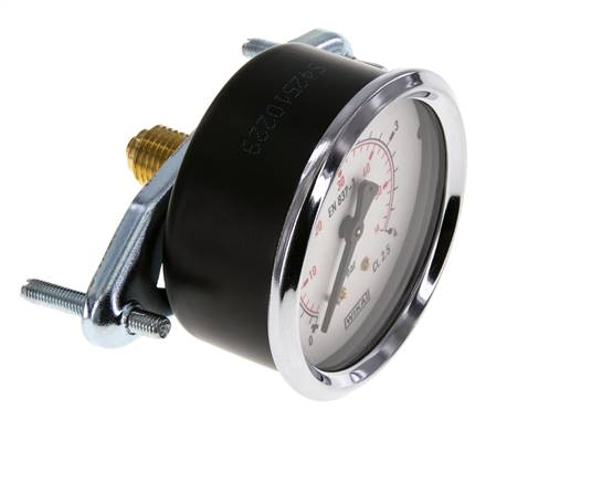 0..4 Bar (0..58 psi) Schalttafeleinbau-Manometer Stahl/Messing 63 mm Klasse 2.5 (Halterung)
