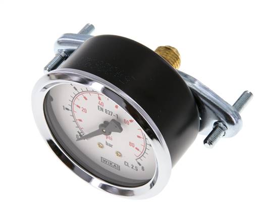 0..6 Bar (0..87 psi) Manometer für Schalttafelmontage Stahl/Messing 63 mm Klasse 2.5 (Halterung)