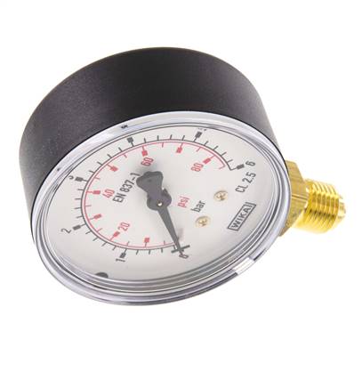 0..6 Bar (0..87 psi) Druck Manometer unter Kunststoff / Messing 63 mm Klasse 2.5