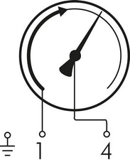 Kontaktmanometer NC 0..60bar (870psi) Edelstahl 100mm Klasse 1 Unter Anschluss
