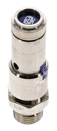 G 1/2'' Messing vernickelt Voreinstellbares Sicherheitsventil 0,5 bar (7,25 psi) DN 10