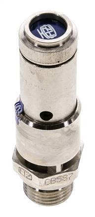G 1/2'' Messing vernickelt Voreinstellbares Sicherheitsventil 0,5 bar (7,25 psi) DN 10
