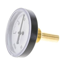 0 bis +60°C Kunststoff-Bimetall-Thermometer 63mm Gehäuse 40mm Schaft mit Schutzrohr