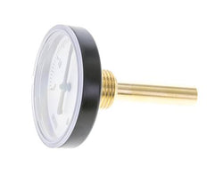 0 bis +60°C Kunststoff-Bimetall-Thermometer 63mm Gehäuse 60mm Schaft mit Schutzrohr