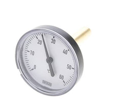 0 bis +60°C Kunststoff-Bimetall-Thermometer 63mm Gehäuse 60mm Schaft mit Schutzrohr