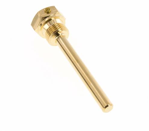 Kupferlegierung G 1/2 Zoll Bolzenbefestigung Tauchhülse für 100mm Schaft Max 160°C und 6 Stäbe
