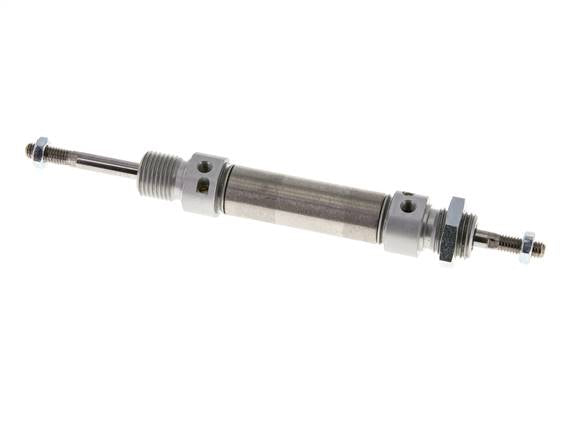 ISO 6432 Runder doppeltwirkender Zylinder 16-25mm - magnetisch - dämpfend - Außengewinde - Doppelstange