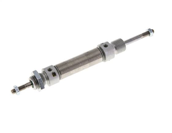 ISO 6432 Runder doppeltwirkender Zylinder 16-25mm - magnetisch - dämpfend - Außengewinde - Doppelstange