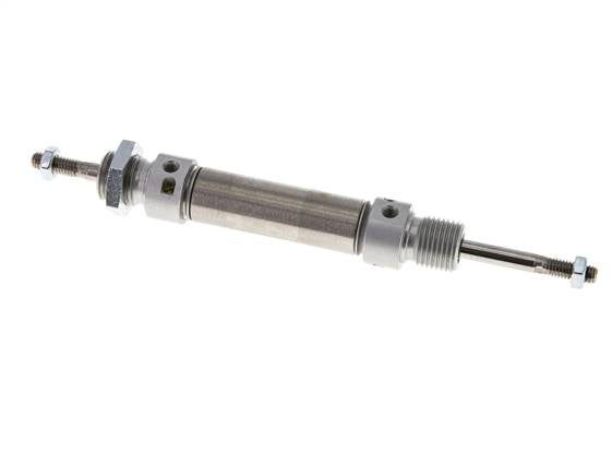 ISO 6432 Runder doppeltwirkender Zylinder 16-25mm - magnetisch - dämpfend - Außengewinde - Doppelstange