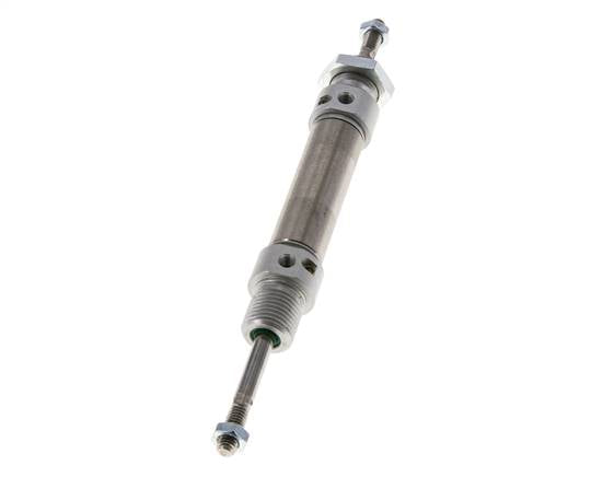 ISO 6432 Runder doppeltwirkender Zylinder 16-25mm - magnetisch - dämpfend - Außengewinde - Doppelstange