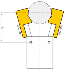 D32 mm 2-Backen 30 Grad abgewinkelt Feder geöffnet Pneumatischer Greifer