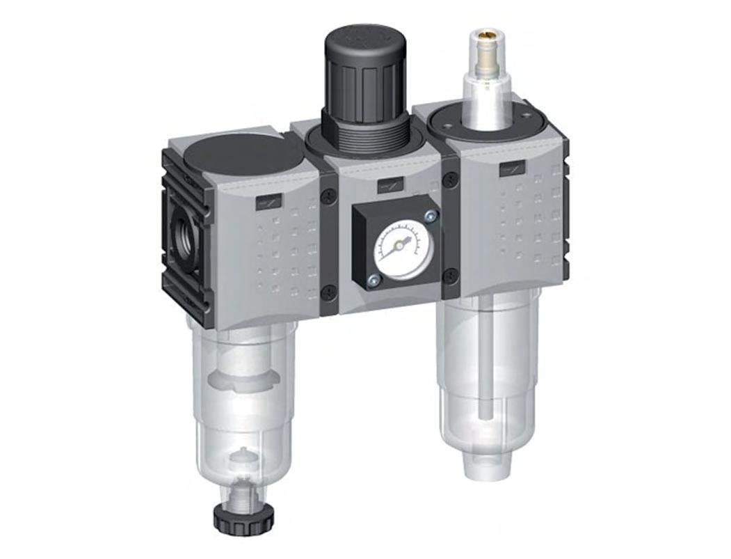 FRL 3-Teilig G1/4'' 800l/min 0.5-10.0bar/7-145psi Semi-Auto Metall Futura 0