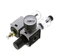 FRL 2-Teilig G1/4'' 800l/min 0.2-4.0bar/3-58psi Semi-Auto 40 mm Manometer Polycarbonat Futura 0