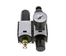 FRL 2-Teilig G1/4'' 800l/min 0.2-4.0bar/3-58psi Semi-Auto 40 mm Manometer Metall Futura 0