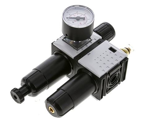 FRL 2-Teilig G1/4'' 800l/min 0.2-4.0bar/3-58psi Semi-Auto 40 mm Manometer Metall Futura 0