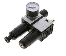 FRL 2-Teilig G1/4'' 800l/min 0.2-4.0bar/3-58psi Semi-Auto 40 mm Manometer Metall Futura 0