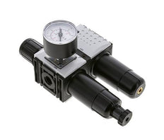 FRL 2-Teilig G1/4'' 800l/min 0.2-4.0bar/3-58psi Semi-Auto 40 mm Manometer Metall Futura 0
