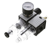 FRL 2-Teilig G1/4'' 800l/min 0.2-4.0bar/3-58psi Semi-Auto 40 mm Manometer Polycarbonat Futura 0