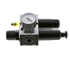 FRL 2-Teilig G1/4'' 800l/min 0.2-4.0bar/3-58psi Semi-Auto 40 mm Manometer Metall Futura 0