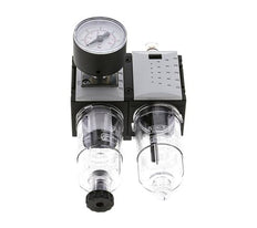 FRL 2-Teilig G1/4'' 800l/min 0.2-4.0bar/3-58psi Semi-Auto 40 mm Manometer Polycarbonat Futura 0