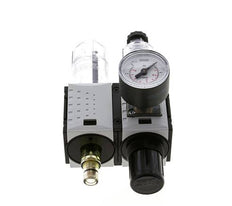 FRL 2-Teilig G1/4'' 800l/min 0.2-4.0bar/3-58psi Semi-Auto 40 mm Manometer Polycarbonat Futura 0