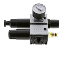 FRL 2-Teilig G1/4'' 800l/min 0.2-4.0bar/3-58psi Semi-Auto 40 mm Manometer Metall Futura 0