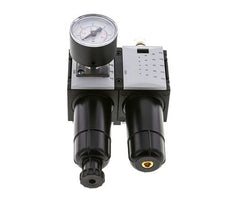 FRL 2-Teilig G1/4'' 800l/min 0.2-4.0bar/3-58psi Semi-Auto 40 mm Manometer Metall Futura 0