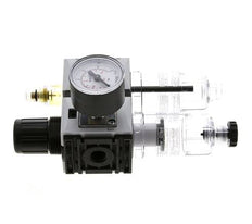 FRL 2-Teilig G1/4'' 800l/min 0.2-4.0bar/3-58psi Semi-Auto 40 mm Manometer Polycarbonat Futura 0