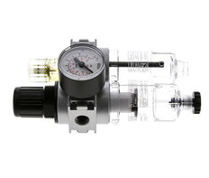 FRL 2-Teilig G1/4'' 700l/min 0.2-6.0bar/3-87psi Semi-Auto 40 mm Manometer Polycarbonat Multifix 0