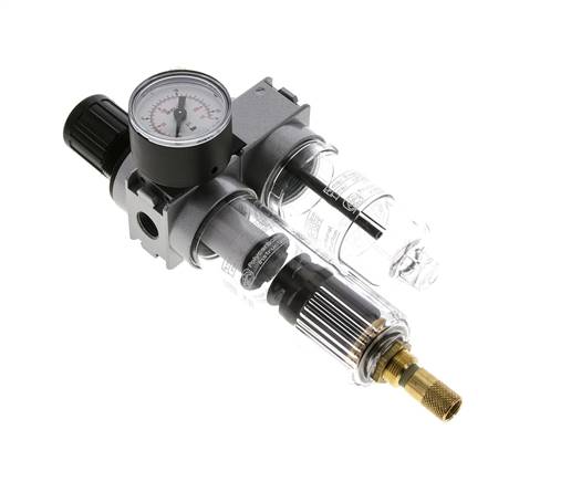 FRL 2-Teilig G1/4'' 700l/min 0.5-10.0bar/7-145psi Auto 40 mm Manometer Polycarbonat Multifix 0