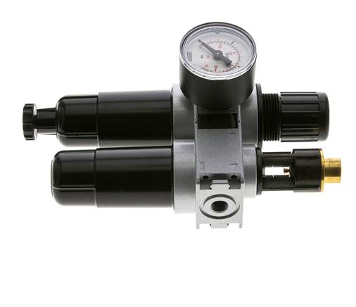 FRL 2-Teilig G1/8'' 700l/min 0.5-10.0bar/7-145psi Semi-Auto 40 mm Manometer Metall Multifix 0