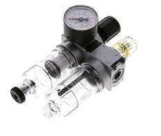 FRL 2-Teilig G1/4'' 700l/min 0.2-6.0bar/3-87psi Semi-Auto 40 mm Manometer Polycarbonat Multifix 0